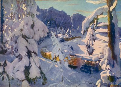 Tractors in a Lumber Camp by Arkadij Aleksandrovic Rylov