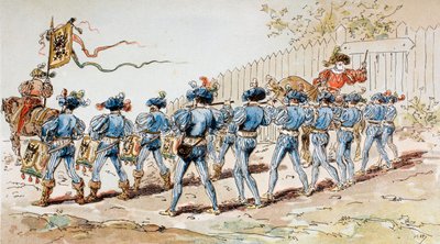 A 16th Century Marching Band with Drums and Fifes by Armand Jean Heins