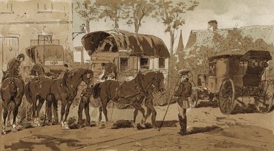Mail Coach, Royal Dutch Courier Service and Carriage, Netherlands, 19th Century by Armand Jean Heins