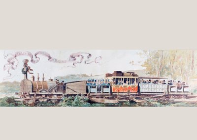 Picture Celebrating the First Train from Brussels to Mechlin in 1835 by Armand Jean Heins