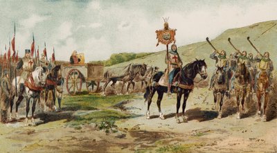 War Chariot and Lituus Blowers, Time of the Crusades by Armand Jean Heins