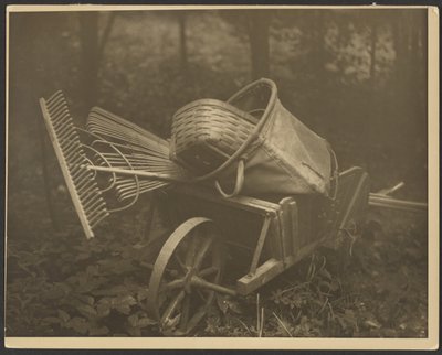 Wheelbarrow with Tools by Arnold Genthe