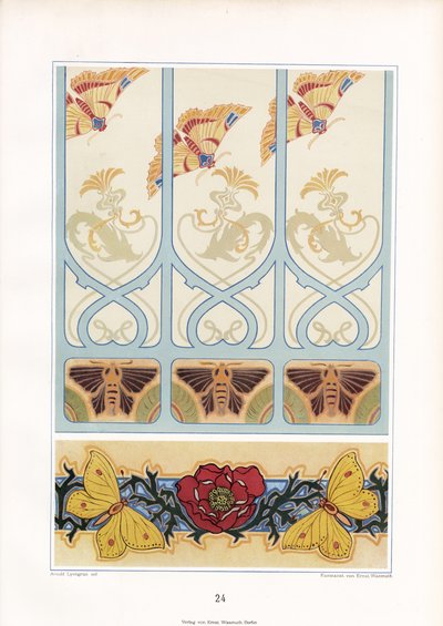 Insect Motifs in Art Nouveau Ornamentation: Butterflies, Moths and Poppy Blossom by Arnold Lyongrün