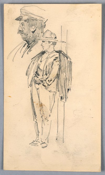 Two Sketches of Men by Arnold William Brunner