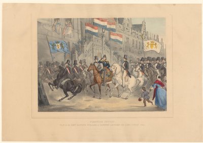 Entry of King William II into Leiden, 1841 by Arnz and Co.