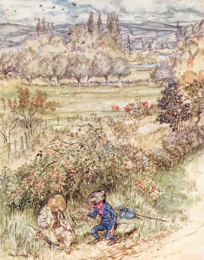 Illustration for The Wind in the Willows by Kenneth Grahame by Arthur (after) Rackham