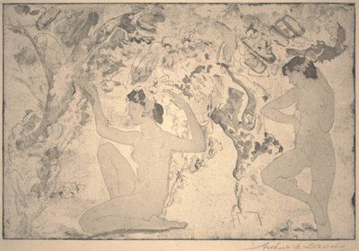 Angled Beauty, print made by Ernest Haskell by Arthur Bowen Davies