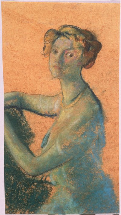 Woman with Orange Background from A.B. Davies book, edition -25, 50 by Arthur Bowen Davies