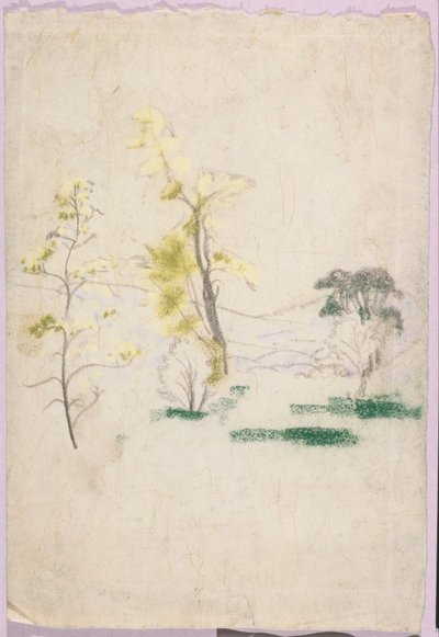 Landscape with Three Single Trees from A.B. Davies Book, Edition 33, 50 by Arthur Bowen Davies