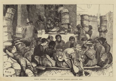 Early Morning in Covent Garden Market, shelling Peas by Arthur Boyd Houghton