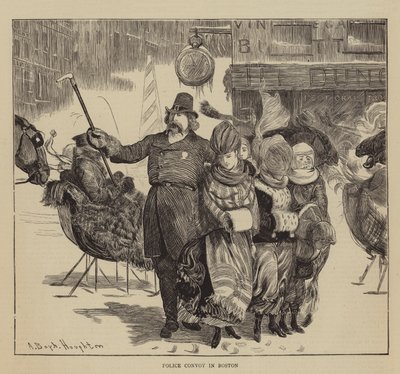 Graphic America, the Shakers, Police Convoy in Boston by Arthur Boyd Houghton
