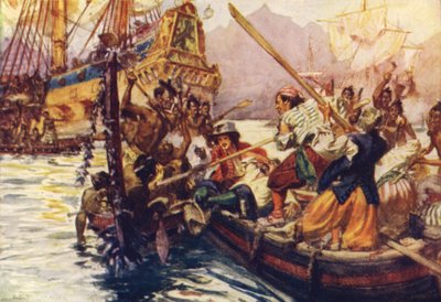 The fight in Massacre Bay by Arthur David McCormick