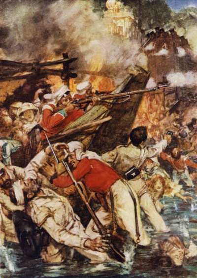 The Thatched Roofs of the Boats Blazing Furiously by Arthur David McCormick