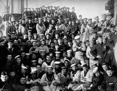 The company of the first class cruiser, HMS Imperieuse, 1896 by Arthur Debenham