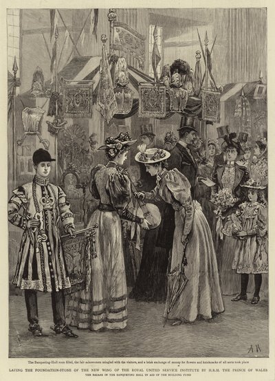 Laying the Foundation-stone of the New Wing of the Royal United Service Institute by H R H the Prince of Wales by Arthur Hopkins