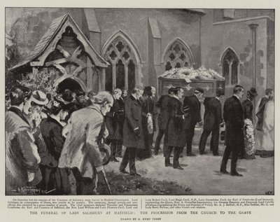 The Funeral of Lady Salisbury at Hatfield, the Procession from the Church to the Grave by Arthur Kemp Tebby