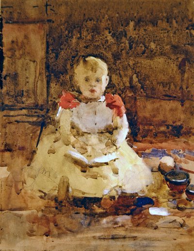 A Young Boy Reading by Arthur Melville