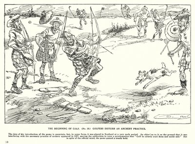 The Beginning of Golf, Golfers disturb an Archery Practice by Arthur Moreland