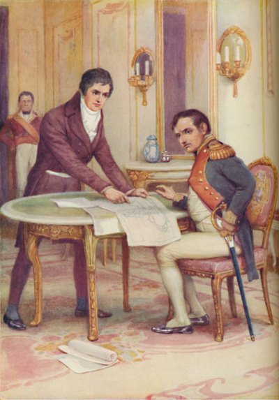 Fulton Explains His Submarine to Napoleon by Arthur Percy Dixon