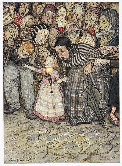 But he has nothing on at all, said a small child. Colour illustration to the story, 