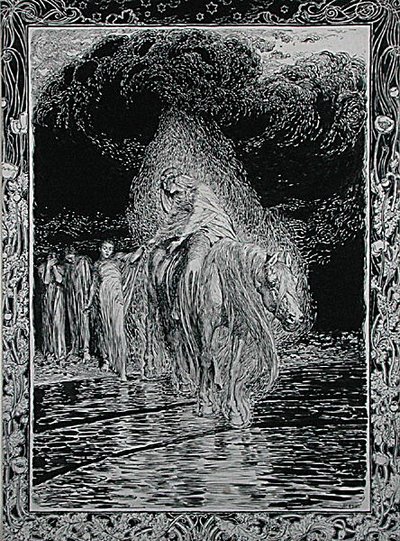 Crossing the River by Arthur Rackham