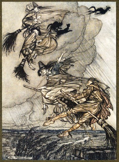 Hey! Up the Chimney, Lass! Hey, After You! by Arthur Rackham