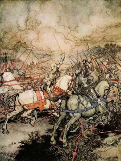 How Arthur Drew His Sword, Excalibur, for the First Time, Illustration from 