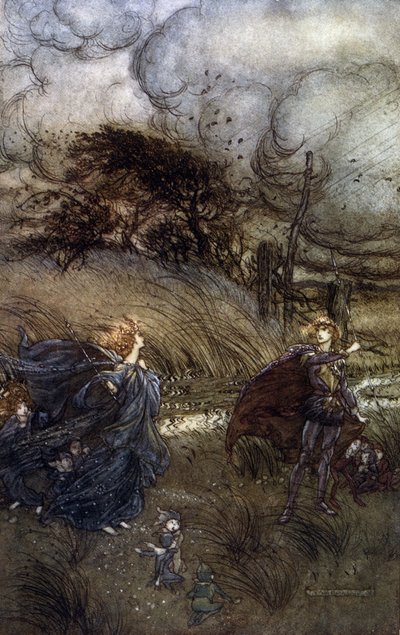 Illustration by Arthur Rackham for A Midsummer Night