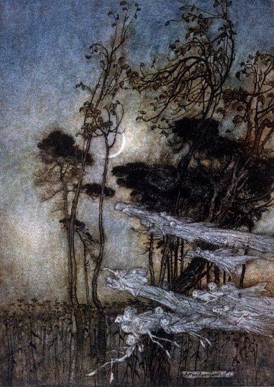 Illustration for The Dream of a Summer Night by William Shakespeare by Arthur Rackham