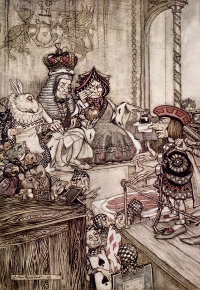 Knave Before the King and Queen of Hearts, Illustration to 