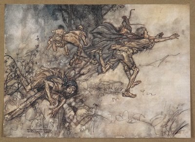 O monstrous! O strange! We are haunted. Pray, masters! Fly, masters! Help! A scene from 