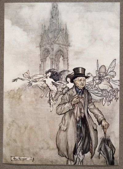 Old Mr. Salford was a crab-apple of an old gentleman who wandered all day in the Gardens, from Peter Pan in Kensington Gardens by J.M. Barrie, pub. 1906 by Arthur Rackham