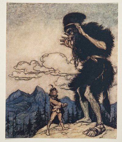 Pulling the piece of soft cheese out of his pocket, he squeezed it till the moisture ran out by Arthur Rackham