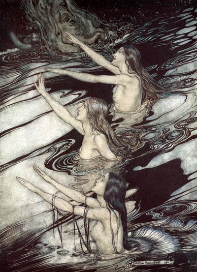 Siegfried! Siegfried! Our Warning is True: Flee, Oh Flee from the Curse!, 1924 by Arthur Rackham