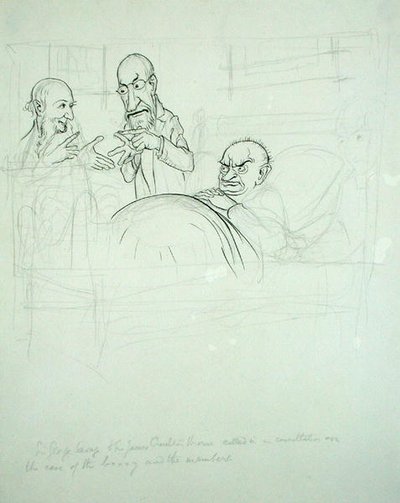 Sir George Savage and Sir James Crichton Browne Called in Consultation Over the Case of the BXXXY and the Members by Arthur Rackham