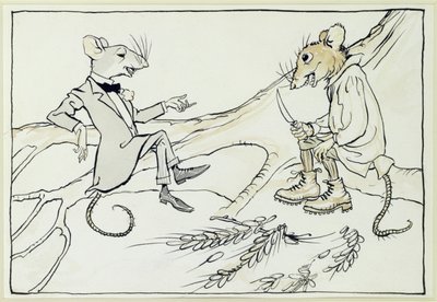 The Town Mouse and the Country Mouse, illustration from Aesop
