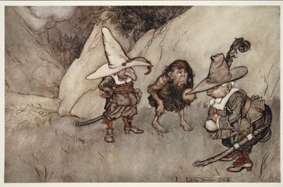 Their visages too were peculiar., from Rip Van Winkle by Washington Irving, pub. 1910 by Arthur Rackham