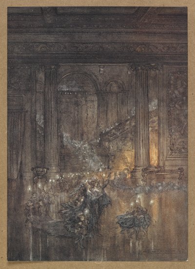 Through the house give glimmering light by the dead and drowsy fire. A scene from 