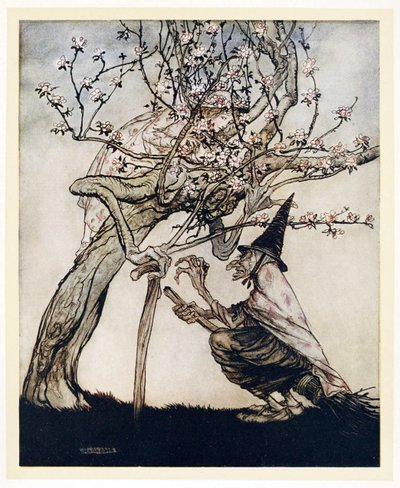 Tree of Mine! O Tree of Mine! Have You Seen My Naughty Little Maid? by Arthur Rackham