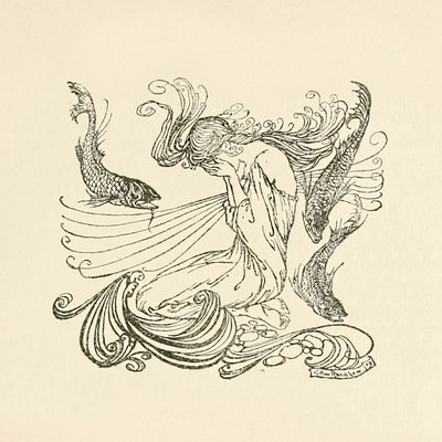 Undine Rising from the Fountain Weeping by Arthur Rackham