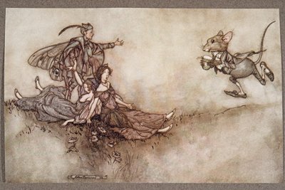 Wallflower juice is good for reviving dancers who fall to the ground in a fit, from Peter Pan in Kensington Gardens by J.M. Barrie, pub. 1906 by Arthur Rackham