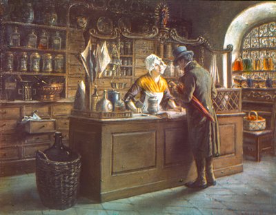 Copy of a painting photographed on glass plate using early Uvachrome 3 color process, c.1920 by Arthur Traube