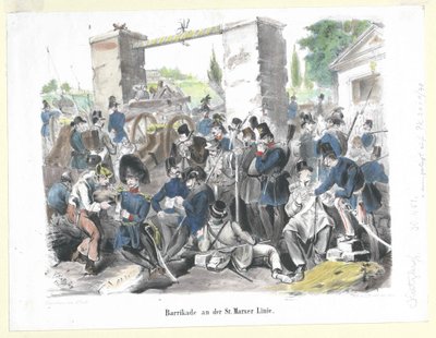 Barricade at the St. Marx Line by Artist Unknown