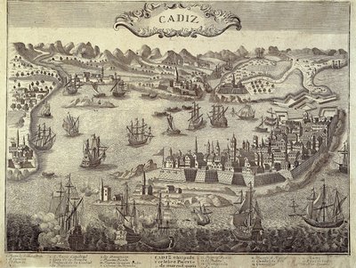 City and Harbour of Cadiz by Artist Unknown