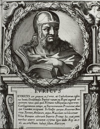 Euric (420-484). King of the Visigoths (466-484). Engraving by Artist Unknown