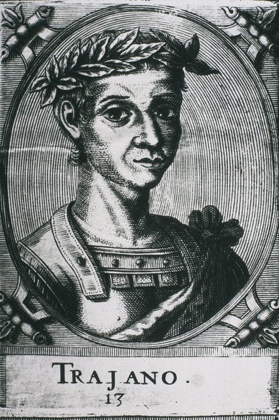 Portrait of Trajan with laurels (detail) by Artist Unknown