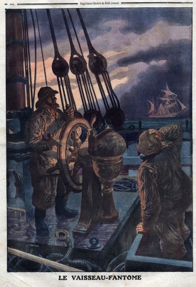 The Ghost Ship: The American Ship Narragansett Met the Old French Battleship Richelieu by Artist Unknown