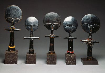 A group of Ashanti dolls, Akua