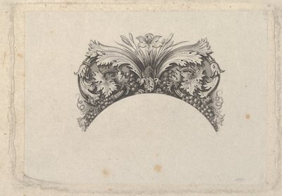 Arched Framing Element for Banknote, with Acanthus and Vine Leaves, Lily and Grapes by Asher Brown Durand.