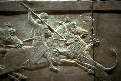 King Ashurnasirpal II During a Royal Lion Hunt by Assyrian